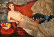 William Glackens Nude with Apple oil